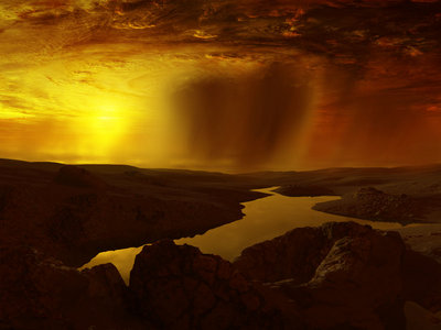 Titan Under the Vortex<br />&quot;Speculating on what might be seen under Titan's polar vortex.&quot;