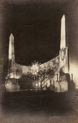 Arch of Jewels in front of Pan American Building, Washington, DC. Armistice Day, November 11, 1921