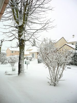 Street under Snow, at noon, Ile de France, France, Dec 8th