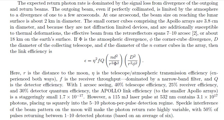 Laser and Detection Details