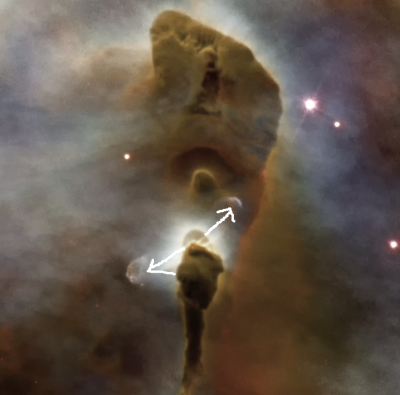 Jets from newborn star NASA ESA HST HH1066 Closeup jac berne.png