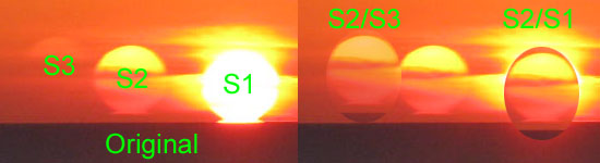 Copy of &quot;sun2&quot; on &quot;sun1&quot; and &quot;sun3&quot; : perfect match of clouds pattern