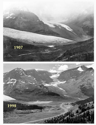 Athabasca Glacier 1907-1998 (Whyte Museum &amp; Brian Luckman)